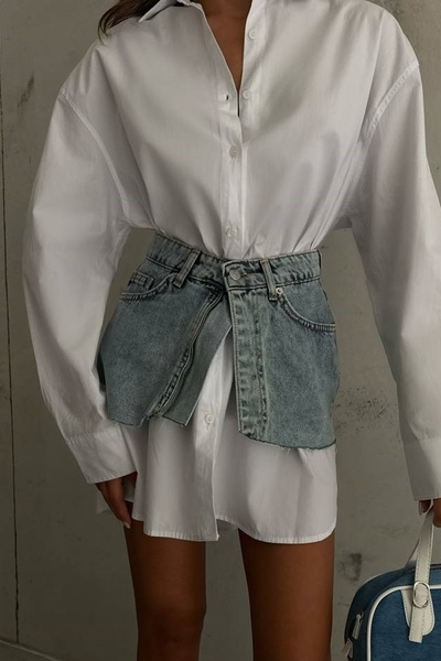 lovebox Дамски аксесоар с цип от деним в син цвят 23S02031