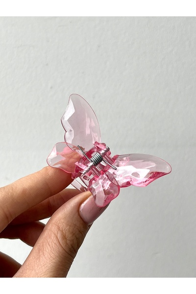 BURÇİN AKSESUAR Şeffaf Kelebekli Küçük Boy Mandal Toka