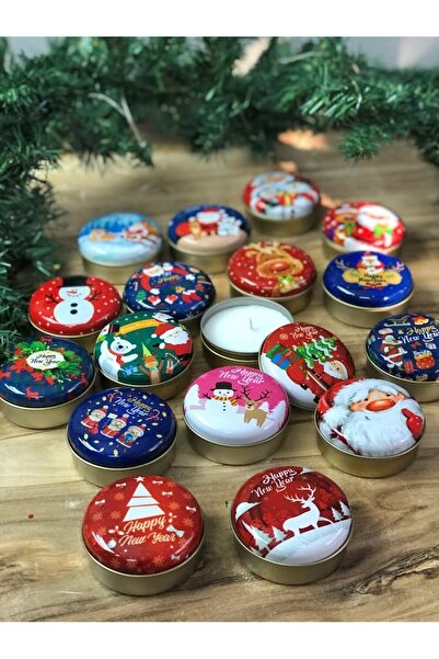 Denseden Yılbaşı Temalı 3'lü Metal Kutulu Kokulu Ve Renkli Karışık Desenli Mu...