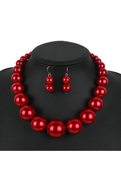 İPAR AKSESUAR PEARL NECKLACE AND EARRINGS SET
