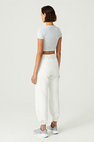 Los Ojos x Melodi Gri Pamuklu Fitilli Crop T-Shirt Short Sleeve