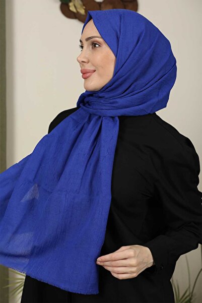 Trablus Tessetür Kadın Bambu Kraş Şal Indigo