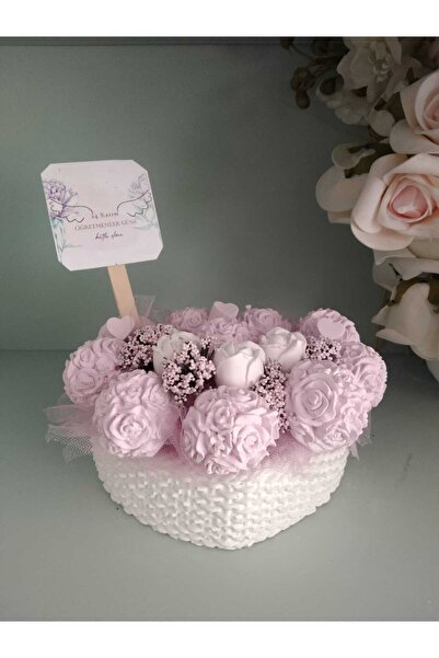 StoneGiftDesign ÖĞRETMENLER GÜNÜ ÖZEL TASARIM KOKULU TAŞ KALP SAKSIDA PEMBE T...