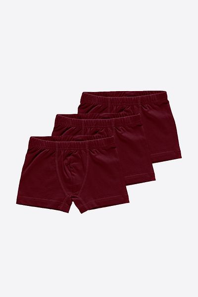 Malabadi Boy - Pack of 3 Burgundy Cotton Elastane Boxers 209