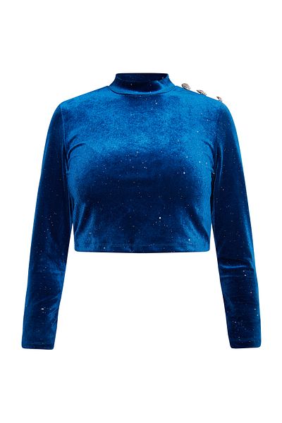 Faina Samtshirt mit Glitzer tylin