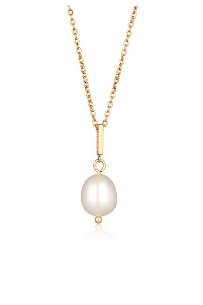 ELLI Halskette Damen Anhänger Glasperle elegant goldfarben