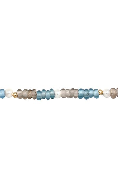 ELLI Halskette Choker Glasperlen Muschelkernperlen 925 Silber