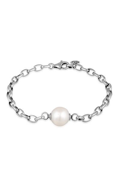 HAZE & GLORY Armband Gliderarmband - Chunky Perle 925 Silber