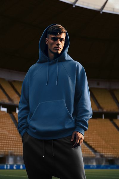Trendyol Collection Sötétkék kapucnis oversize polár pulóver - TMNAW23sw00192