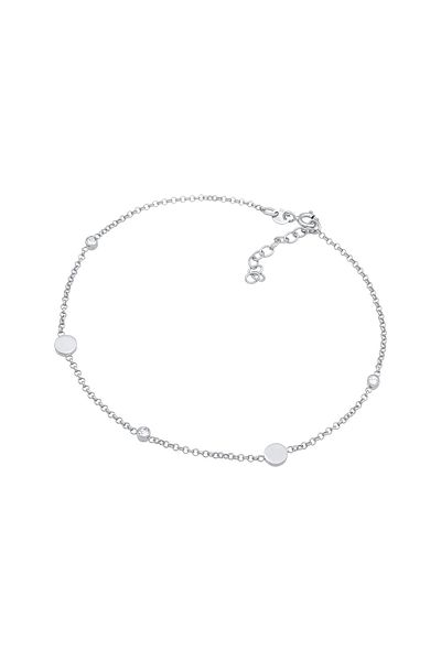 ELLI Fußschmuck Kristalle Plättchen Basic 925 Silber