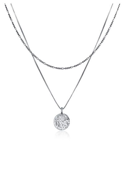 KUZZOI Halskette Herren Katman Figaro Venezianer Plättchen 925 Silber