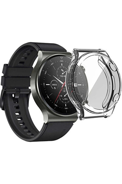 Fibaks Huawei Watch Gt2 Pro Uyumlu Parlak Silikon Kasa ve Ekran Koruyucu 360 Koruma
