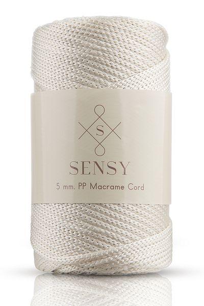 SENSY 5 Mm - 400 gr Polyester Macrame Thread Ecru 95 M Polyester Macrame Thread Supla Thread And Bag Thread