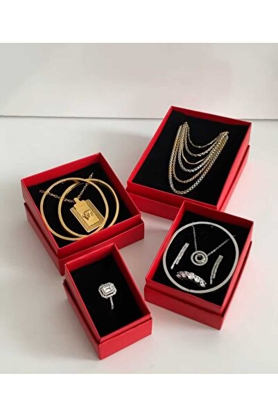 Fatih Kutu 8x8x3 - Kırmızı Renk Süngerli Takı Kutusu [25 Adet]