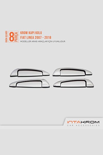 İntachrom Fiat Linea Krom Kapı Kolu 4 Kapı 8 Parça 2007 Ve Sonrası