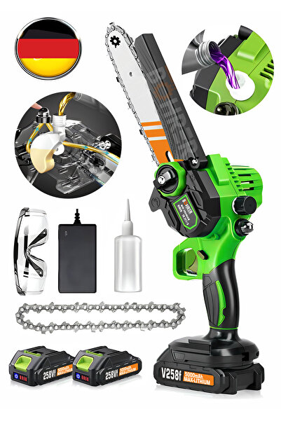 BÖHRER Akülü V258 5000 mAh Yağ Emzikli Green Profesyonel Şarjlı Akülü Budama ...