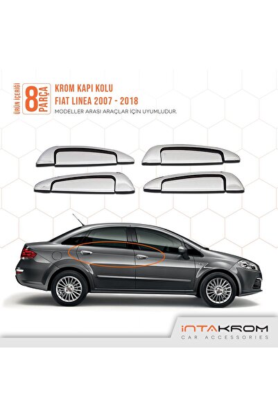 İntachrom Fiat Linea Krom Kapı Kolu 4 Kapı 8 Parça 2007 Ve Sonrası