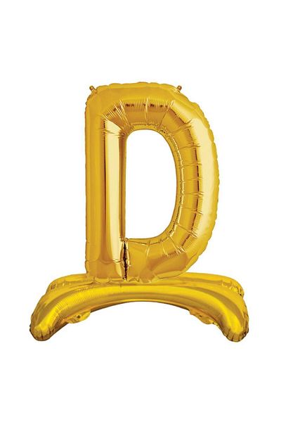 partideyince Balloon Fabric - Gold with Letter D Legs