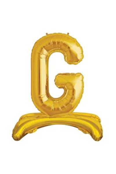 partideyince حرف G ذهبي اللون مع حامل بالون