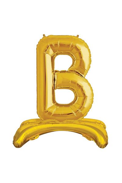 partideyince Gold Colored Footed Letter B Balloon
