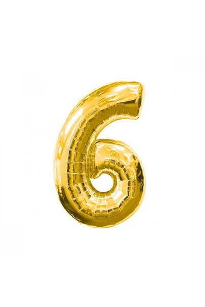 partideyince 6 Number Foil Balloon Gold