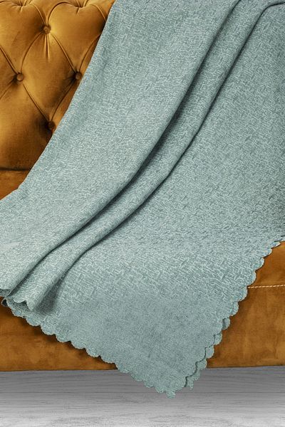 VELERDE HOME Husa de scaun anti-alunecare din chenille jacquard Sal Standard 175 cm x lungime 300 cm Acoperire pe brațe Verde apă