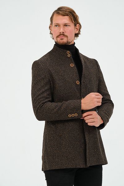 VALUE Мъжко кашмирено палто Slim Fit - Кафяво, Яке, Палто