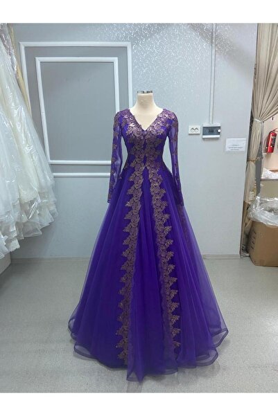 EKY GÖR SEV WEDDING DRESS UZUN KOLLU KINA-NİŞAN ELBİSESİ