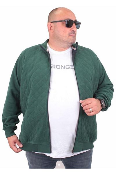 Starbattal Large Size Zippered Cardigan Diamond