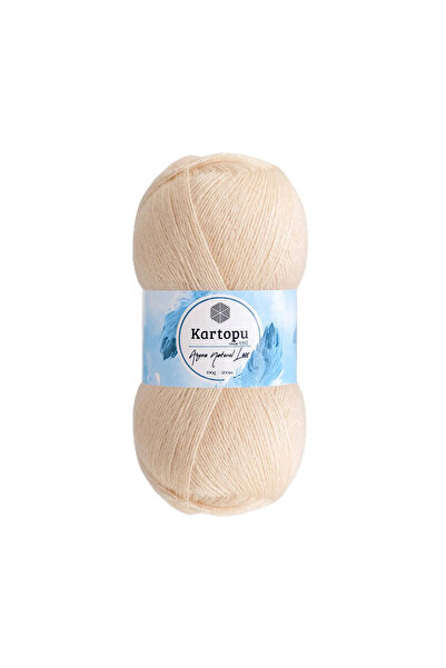 Kartopu Angora Natural Lüx Balköpüğü K845 Simli İnce Yünlü El Örgü İpi