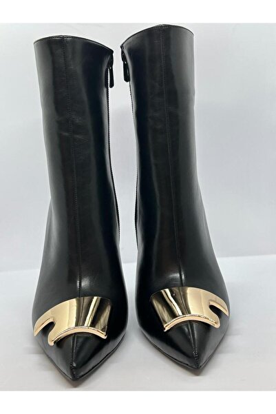 Purple Desenli Deri Bot-Siyah