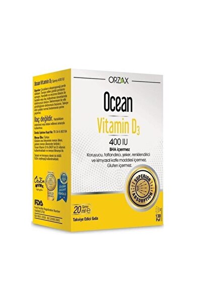 Ocean Orzax Ocean Vitamin D3 400 IU Sprey 20ml