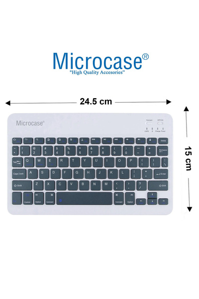 Microcase Tablet ve Telefonlar için Şarjlı Bluetooth Türkçe Q Klavye - AL2671