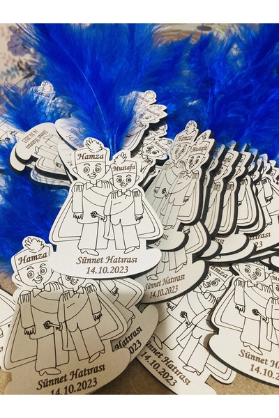 guluslazerkesim 50 ADET AHŞAP SÜNNET ÇOCUĞU DESENLİ AHŞAP MAGNET SÜNNET HATIR...