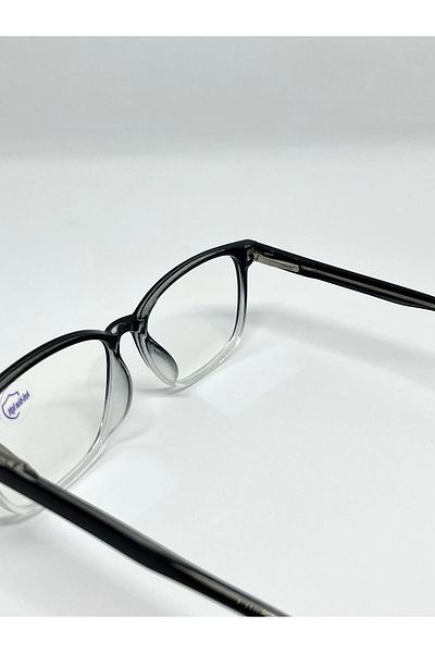 funeyes نظارات مستطيلة سوداء شفافة متدرجة اللون للجنسين مقاومة للضوء الأزرق