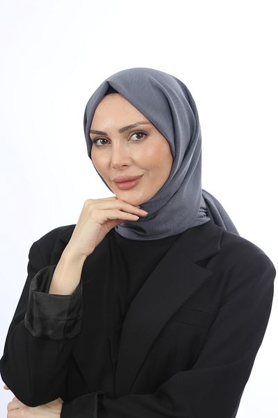 Trablus Hijab Women's Cotton Crash Jazz Shawl Dark Gray