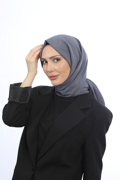 Trablus Hijab Women's Cotton Crash Jazz Shawl Dark Gray