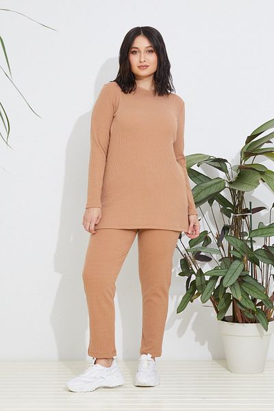Freeista Plus Size Ribbed Blouse - Not Single Suit
