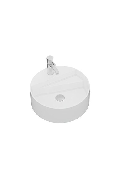 Seramiksan Livello Tezgah üstü Yuvarlak Batarya Delikli Lavabo 42 Cm