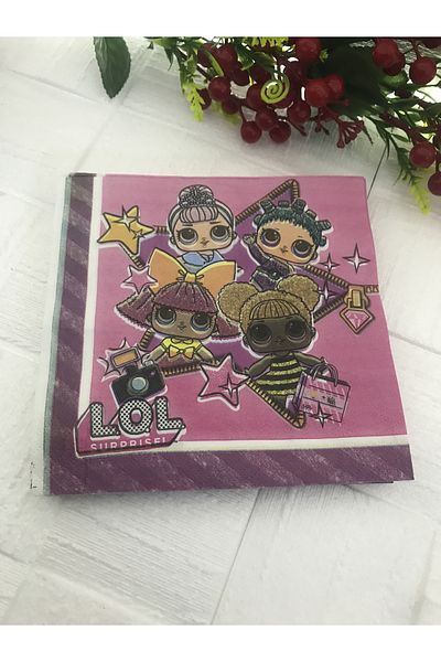 Deniz Party Store Lol Doll Themed Paper Napkin 33x33 Cm 20 Pieces