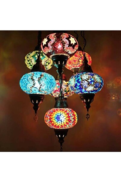 DezHome 7'li Mozaik Sarkıt Avize Otantik Bohem