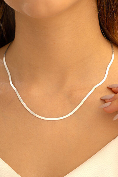 OSMANLI GÜMÜŞ Italyan Yassı Kadın Gümüş Kolye