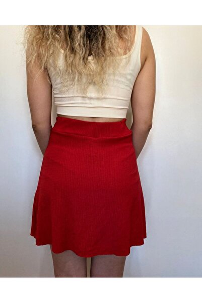 SUHIS Red Summer Shorts Skirt