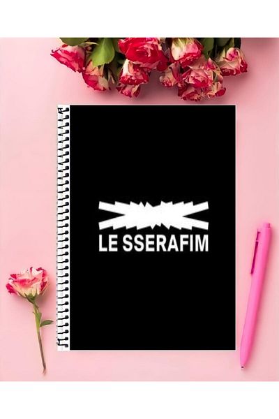 animeandyourworld le sserafim Notebook 1 Piece Special Design A4 Size 21*29 Cm Wire-lined Large Size Notebook