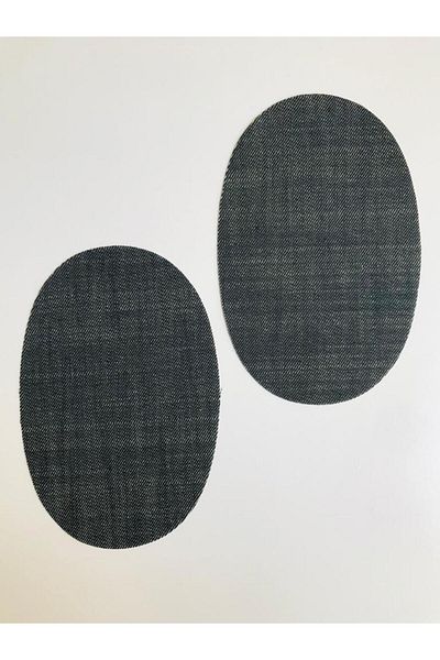 Self Casa Blugi din denim care se lipesc cu călcat Culoare afumată Patch în două piese Reparare cot și genunchi (16,5 X 11 CM)