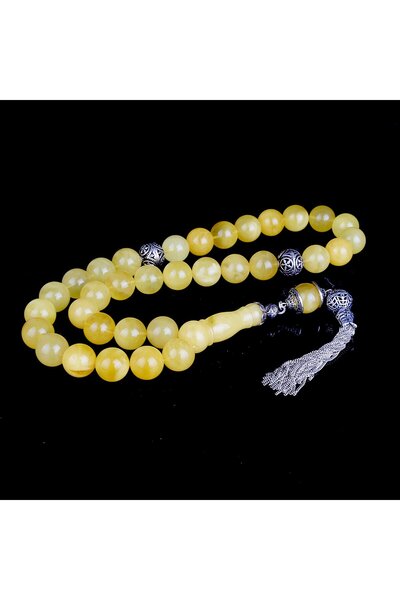 Tesbihsepetim 15 MM BÜYÜK BOY DAMLA KEHRİBAR TESBİH 925 AYAR GÜMÜŞ PÜSKÜLLÜ