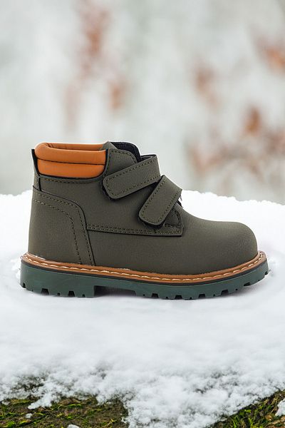 Almues Baby Boy Boots - Karamazı Kids Velcro Shoes Arz 1118