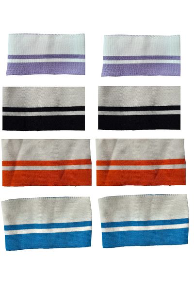 U5 FASHION Ύφασμα 4 ζευγάρια πλεκτά υφαντά μαντίλια με ραβδώσεις