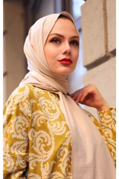 HAR-UM Ticaret Hijab Women's Cotton Jazz Shawl Model-beige