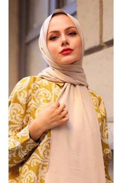 HAR-UM Ticaret Hijab Women's Cotton Jazz Shawl Model-beige